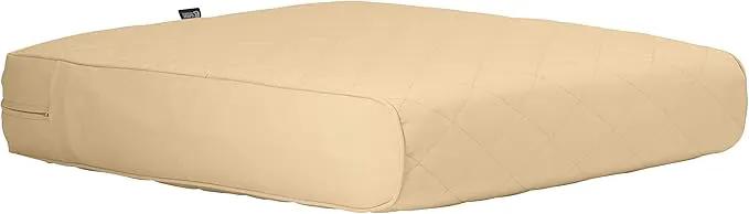 Classic Accessories Montlake FadeSafe Water-Resistant 25 x 22 x 4 Inch Wide Back Patio Quilted Lounge Cushion, Chamomile by GreenHaven Gardens