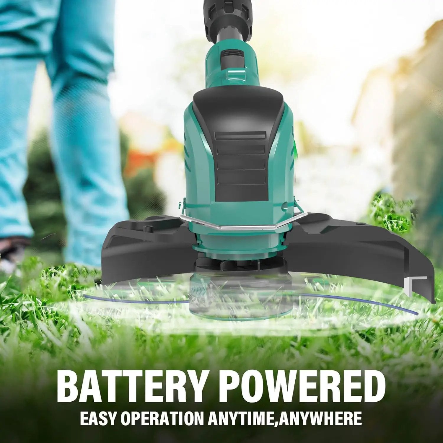 Electric Weed Wacker Cordless,21V Electric Weed Cordless Eater Battery Powered with 2 x 4.0Ah Batteries, 3-in-1 Grass Trimmer/Edger/Brush Cutter, String Trimmer, Adjustable Shaft by GreenHaven Gardens