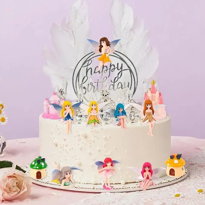6 Pcs Garden Accessories Miniatures Fairies - Fairy Figurine Miniatures Micro Landscape Ornaments for Home Garden Cute Tiny Collectible Statues by GreenHaven Gardens