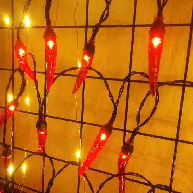 Solar Red Chili String Lights, 200 LED Chili Shape Fairy String Lights Solar Operated String Lights for Wedding, Chinese New Year,Spring Festival,Party Decoration,Christmas by GreenHaven Gardens