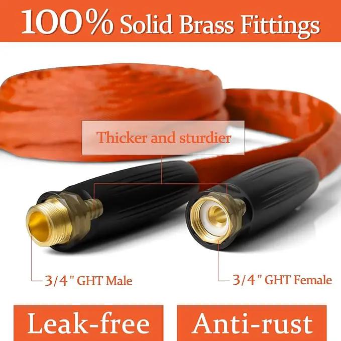 Garden Hose 25ft Made of TPE(Not PVC), with 10 Patterns Sprayer Nozzle, Flexible Water Hose with Swivel-Handle, Solid Brass Fittings, Non-Shrinking, Drinking Water Safe Material, All-weather by GreenHaven Gardens