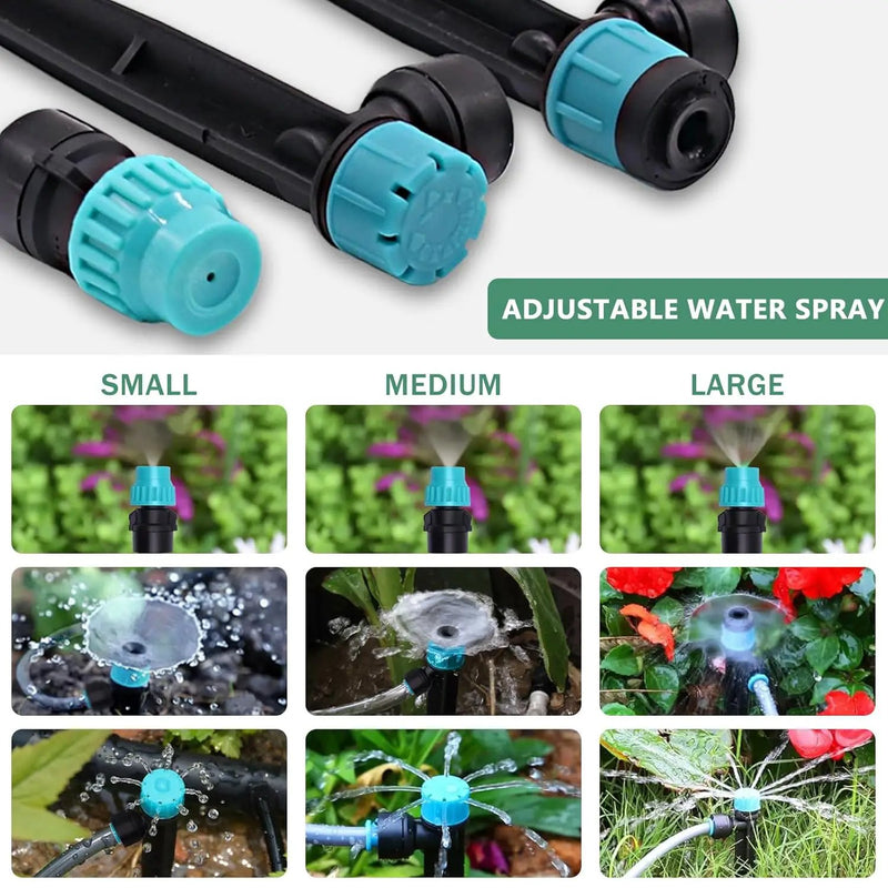 230FT Drip Irrigation System, Quick-Connect Automatic Garden Watering Misting System, with 1/2 inch and 1/4 inch Distribution Tubing, Drip Irrigation Kit for Lawn, Greenhouse, Patio by GreenHaven Gardens