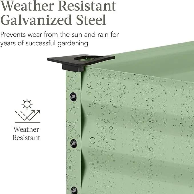 Best Choice Products 48x24x30in Galvanized Raised Garden Bed, Metal Elevated Planter Box, Vegetable Garden for Backyard, Patio, Balcony - Sage Green by GreenHaven Gardens