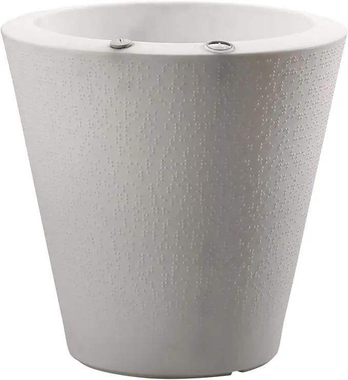 Crescent Garden Dot TruDrop Indoor/Outdoor Planter, Self-Watering Plant Pot, 20 Inches, (Alpine White) by GreenHaven Gardens