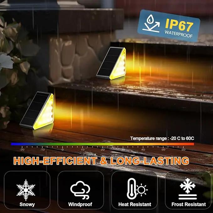 12 Pack Solar Stair Lights Outdoor Stair Lights with Waterproof IP67 LED Solar Light for Outside Light Decor for Stair, Deck, Front Step, Front Porch, Patio, Garden and Backyard by GreenHaven Gardens