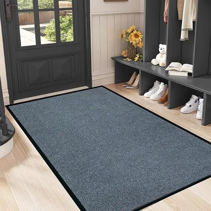 Commercial Grade Entrance Mat 3x4Ft Brush Step Entrance Rug with Striped Pattern&Rubber Border Indoor Outdoor Low Profile Rubber Entry Carpet Mat for Hallway,Home,High Traffic Area by GreenHaven Gardens