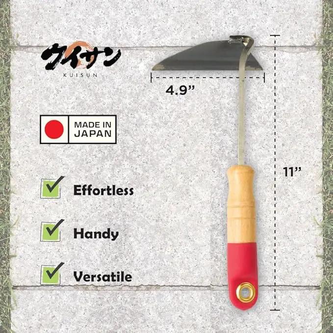 Japanese Weeding Sickle Nejiri Gama - 11 inch Compact & Sharp Hand Hoe for Effortless Weed Removal in Gardening by GreenHaven Gardens