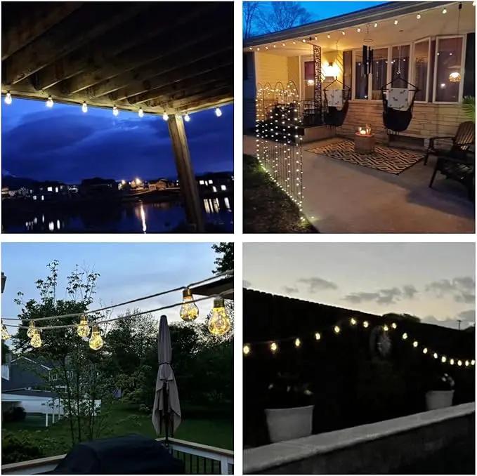 30FT Solar String Lights Outdoor Waterproof with Remote, 20 Edison Shatterproof Bulbs String Lights for Outside, Hemp Rope Solar Powered Lights with 8 Modes for Fence Tree Cafe Bistro Party by GreenHaven Gardens