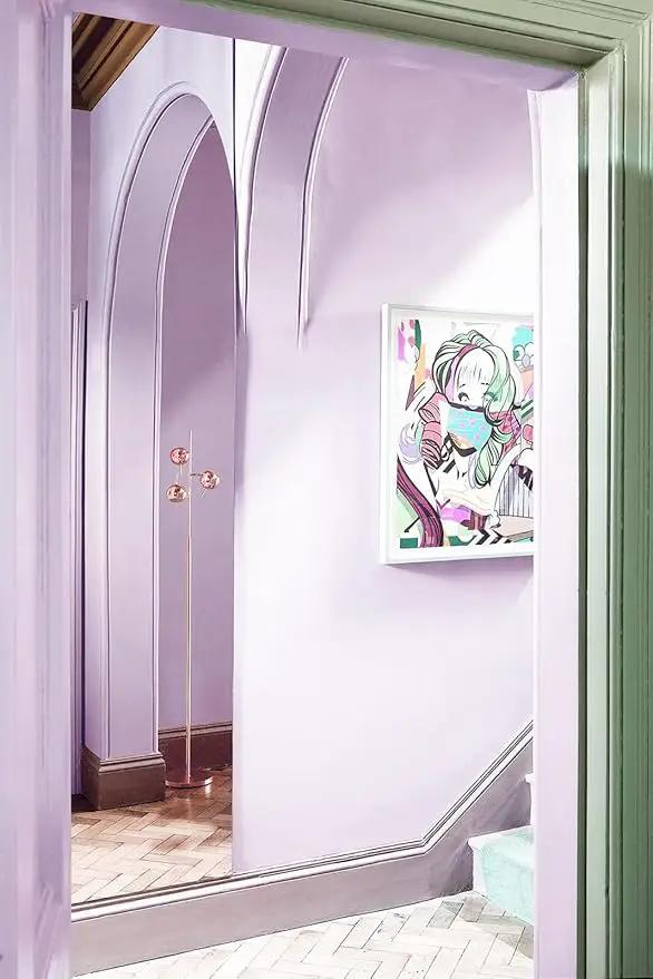 Dimoon 118''x17.7'' Purple Peel and Stick Wallpaper Contact Paper Modern Self Adhesive Wall Paper Removable Renter Friendly Textured Solid Color Shelf Cabinet Vinyl Roll (118''x17.7'',Light Purple) by GreenHaven Gardens