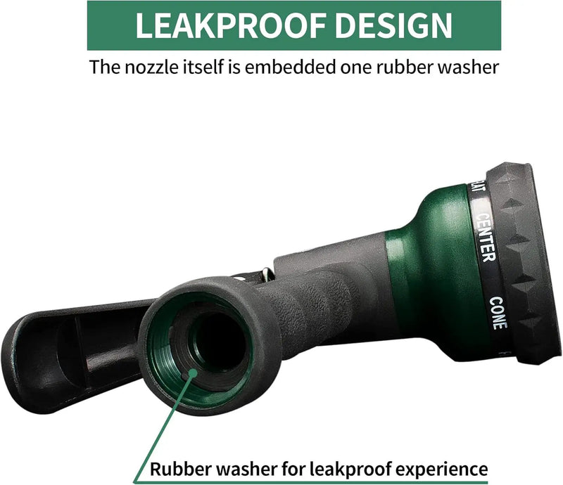 AUTOMAN-Garden-Hose-Nozzle, ABS Water Spray Nozzle with 7 Adjustable Watering Patterns, Slip Resistant for Watering Plants, Lawn& Garden, Washing Cars, Cleaning, Showering Pets & Outdoor Fun. by GreenHaven Gardens