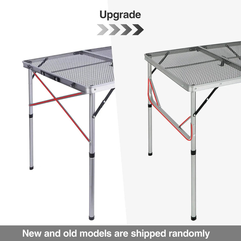 REDCAMP Folding Portable Grill Table for Outside, Lightweight Aluminum Metal Grill Stand Table for Camping Cooking BBQ RV Picnic,Easy to Assemble with Adjustable Heights Legs,Silver 32”x32” by GreenHaven Gardens