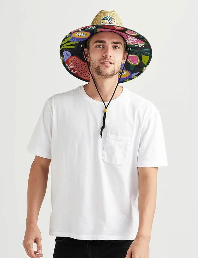 Straw Hat for Men & Women | Lifeguard Hat, Beach Hat & Sun Hat | UPF 50+ Wide Brim for Sun Protection | One Size | Hemlock by GreenHaven Gardens