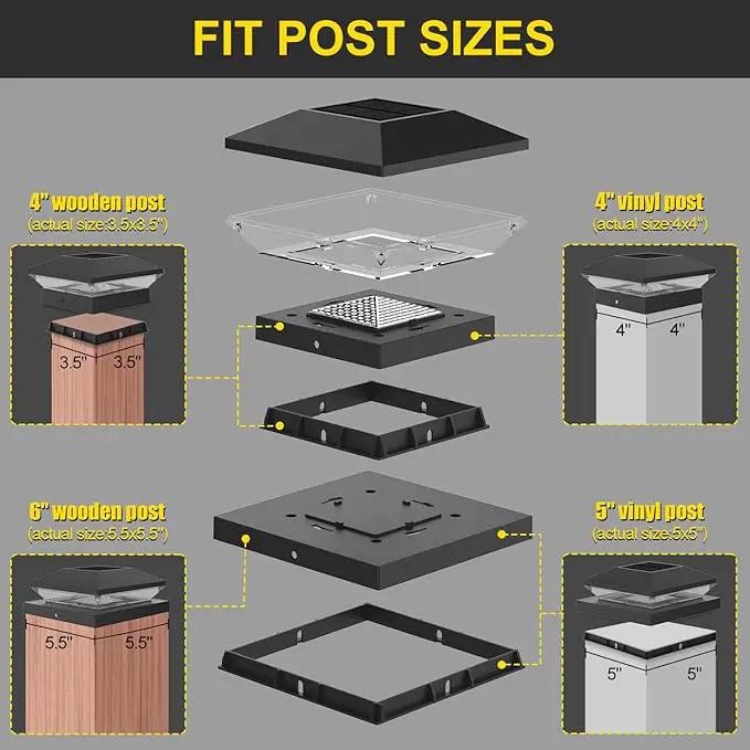 T-SUN 4x4 Solar Post Cap Lights Outdoor Waterproof, Solar Deck Fence Post Cap Lights for Wooden/Vinyl with Warm/Cool White Modes for Porch, Garden,Patio(12 Pack) by GreenHaven Gardens