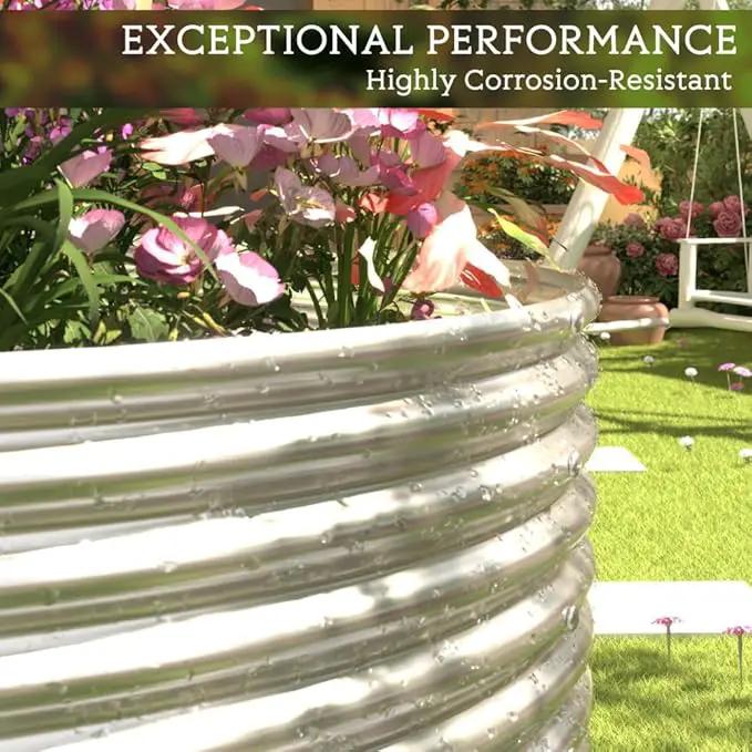 2 Pack Tall 8x4ft Galvanized Raised Garden Bed Outdoor,Metal Garden Bed for Vegetables,Steel Raised Beds for Gardening,Above Ground Garden Box for Flower by GreenHaven Gardens
