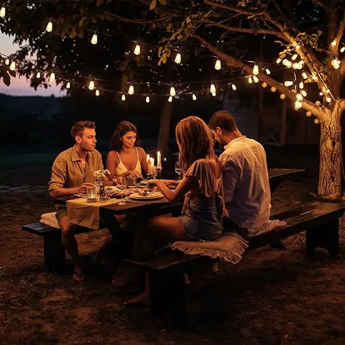LED Outdoor String Lights, 25FT Outside Waterproof Patio Lights with 12+1 Shatterproof ST38 Edison Bulbs, 2700K Warm White Hanging Light, Dimmable Light for Back Yard Porch Party Gezebo by GreenHaven Gardens