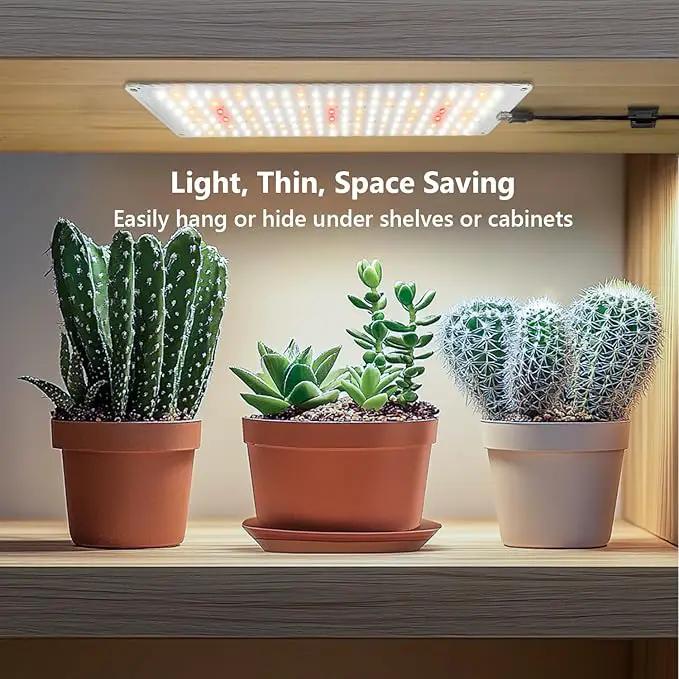 Grow Light, Full Spectrum Under Cabinet Plant Lights for Indoor Growing 3 Panels, Lightweight Plant Light Panel with UL Adaptor, Large Area Illumination 414 LEDs Grow Lamp for Seedlings by GreenHaven Gardens