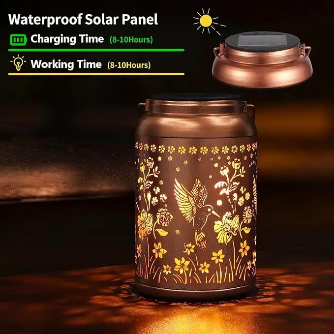 Solar Lanterns Outdoor Waterproof Hummingbird Garden Decor Gifts for Women Mom Grandma Mothers Day Gifts Hanging Solar Lights Metal Solar Decoration Outside for Yard, Backyard, Patio Deals by GreenHaven Gardens