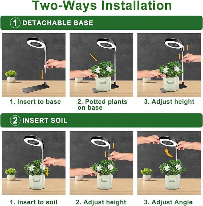 Grow Lights for Indoor Plants, 48 LEDs Full Spectrum Plant Light for Indoor Plants, Height Adjustable Growing Lamp with Base, 3 Optional Spectrums, Auto Timer 3/9/12Hrs, 10 Brightness,2 Pack by GreenHaven Gardens