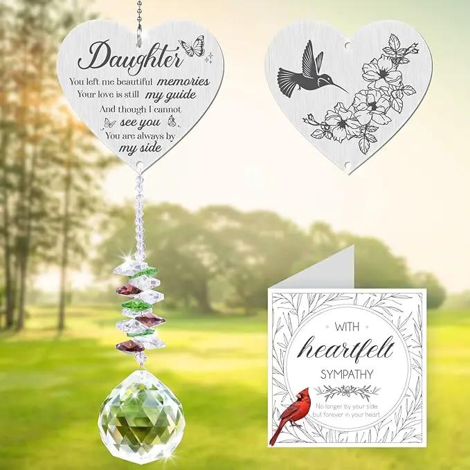 Daughter in Heaven Memorial Crystal Suncatcher, Memorial Gifts for Loss of Daughter, Loss of Daughter Sympathy Gifts, Bereavement Gifts for Loss of Daughter Rainbow Maker Hanging Decoration by GreenHaven Gardens