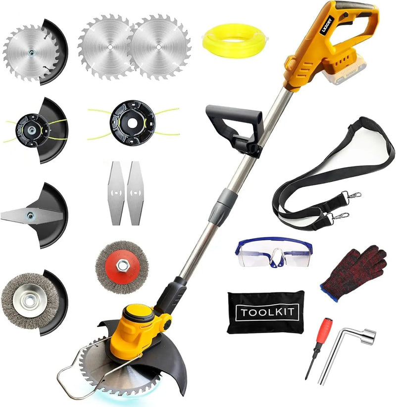 Cordless Weed Wacker for Dewalt 20V Battery, 4 in 1 Weed Eater Battery Powered, 1300W Lightweight Cordless Weed Wacker, Brush Cutter for Lawn, Yard and Bush Trimming (No Battery) by GreenHaven Gardens