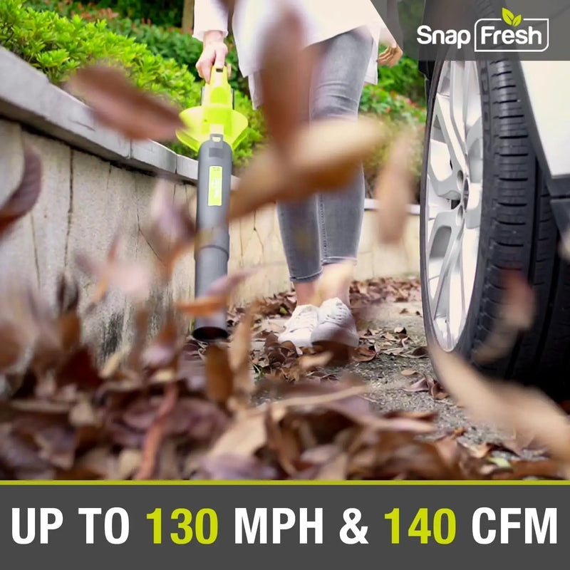 SnapFresh Cordless Leaf Blower, 20V Electric Leaf Blower with 4.0Ah Battery & Fast Charger, 2-Speed Lightweight Battery Leaf Blower for Lawn Care/Patio/Yard/Sidewalk by GreenHaven Gardens