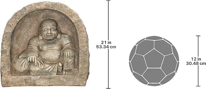 Design Toscano Great Sanctuary Grotto Asian Man Garden Niche Statue, 20 inches wide, 19 inches tall, Cast Stone Resin, Sandstone Finish by GreenHaven Gardens