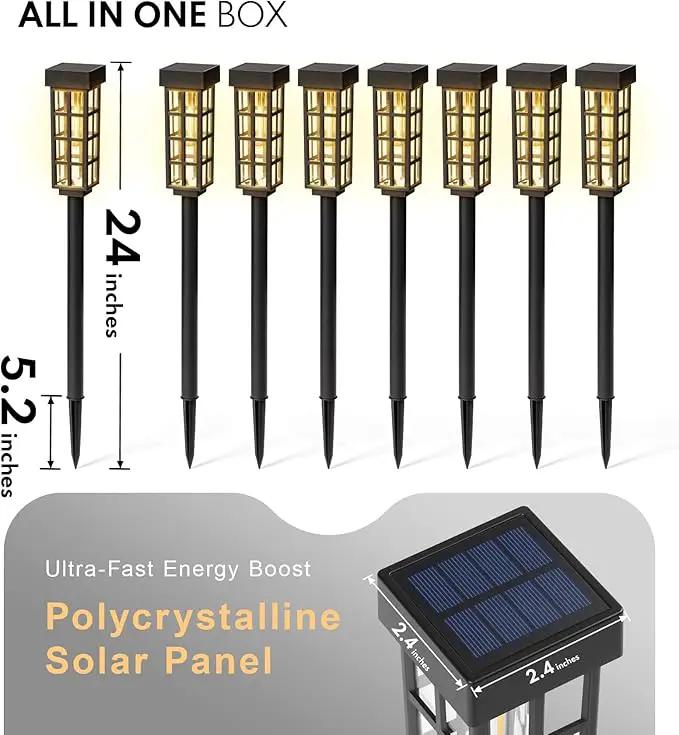 PASAMIC Solar Pathway Lights Outdoor8 Pack Solar Pathway Lights, LED Solar Lights Outdoor, IP65 Waterproof Outdoor Solar, Landscape Lighting for Patio Driveway Decor, Transparent by GreenHaven Gardens