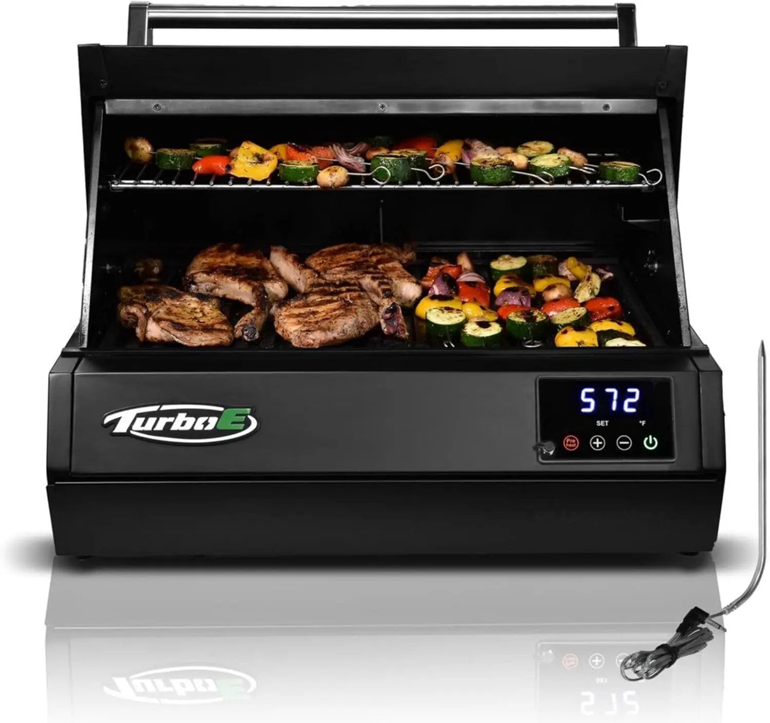 Turbo E Outdoor Electric Grill by PLUGNGRILL - High-Power 1700W Infrared Grill Technology - 24-Inch Smart BBQ Grill with Probe & Digital Display for Precise Cooking & Searing (Turbo E) by GreenHaven Gardens