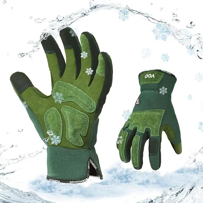 Vgo... Winter Gardening Gloves Women,Safety Work Gloves, Puncture-proof,Thornproof,Touchscreen(1 Pair,L,Green,SL7471FLWP) by GreenHaven Gardens