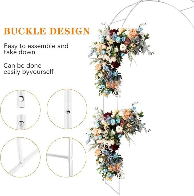Tytroy Reconfigurable & Easy-to-Assemble Metal Outdoor & Indoor 7'6" Garden or Wedding Arch Arbor for Wedding Bridal Party Elegant Decorations & Garden Climbing Plants Vines (White 1PC) by GreenHaven Gardens