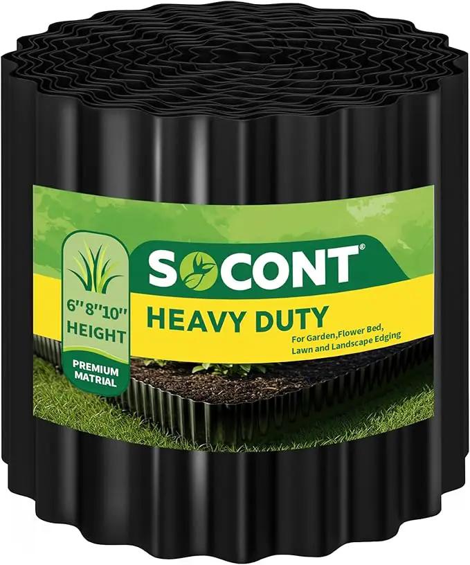 Corrugated Metal Garden Edging, 10"×20Ft Durable Landscape Border for Garden, Lawn, Flower Beds and Paver Edging (Black) by GreenHaven Gardens