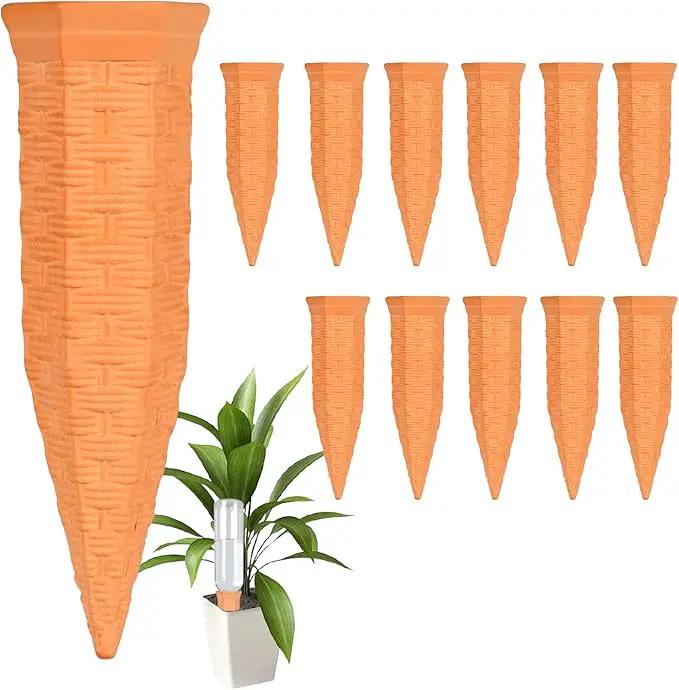 Plant Self Watering Stakes 12 Pack Terracotta Watering Spikes for Indoor and Outdoor Plants,Wine Bottle Plant Watering Devices, Automatic Plant Waterers for Vacation by GreenHaven Gardens