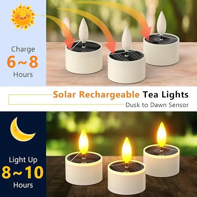 PChero 12 Pack Solar Tea Lights Outdoor Waterproof, Small Solar Lights with Dusk to Dawn Sensor, LED Tealight Candles for Lantern Garden Camping Outside Patio Home Decor,1.5" x 2.1" by GreenHaven Gardens