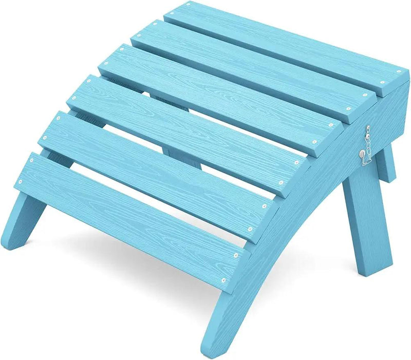 KINGYES Folding Adirondack Ottoman for Adirondack Chair, Light Blue by GreenHaven Gardens