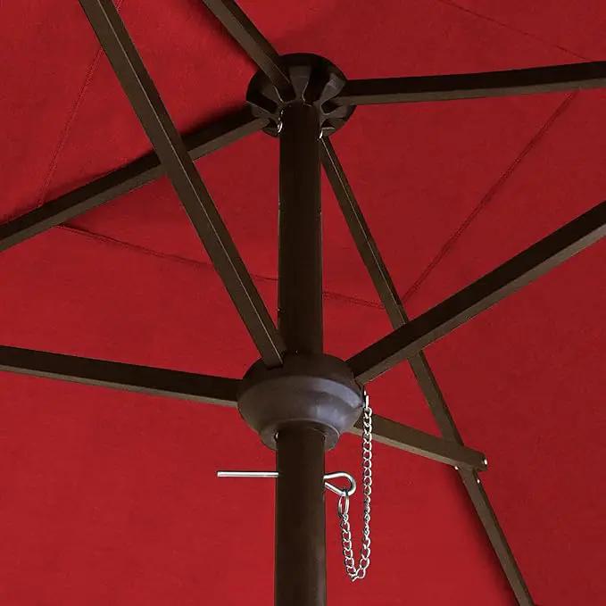 EliteShade USA 10-Year-Non-Fading Sunumbrella 6x6Ft Square Market Umbrella Patio Outdoor Table Umbrella with Ventilation(Logo Red) by GreenHaven Gardens