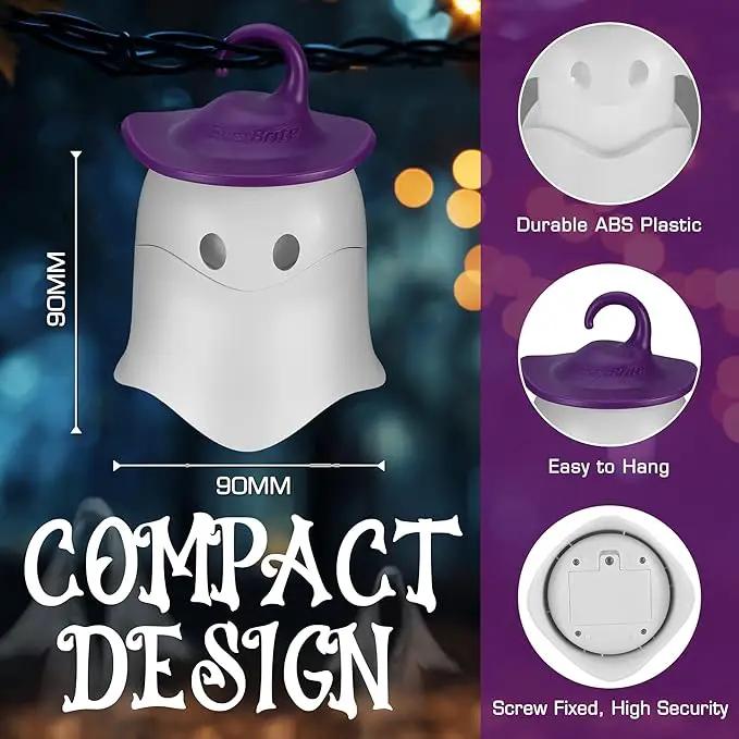 EverBrite 3-Pack Halloween Pumpkin Lantern & 3-Pack Halloween Hanging Ghost Lights by GreenHaven Gardens