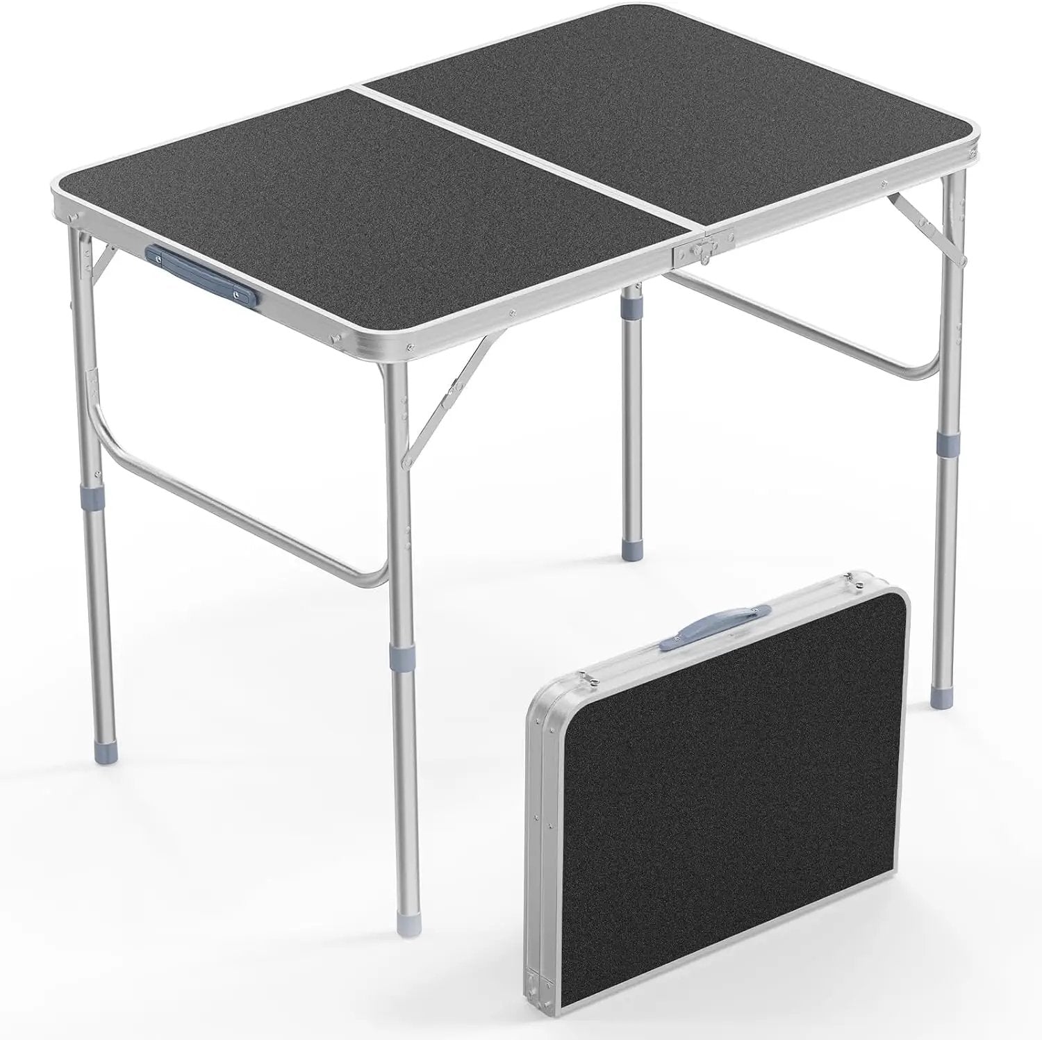 VINGLI 3FT Small Camping Table Adjustable Height Aluminum Folding Table for Picnic Party BBQ, Plastic RV Suitcase Table Portable Lightweight Fold Up Utility Outdoor Tables with Carrying Handle … by GreenHaven Gardens