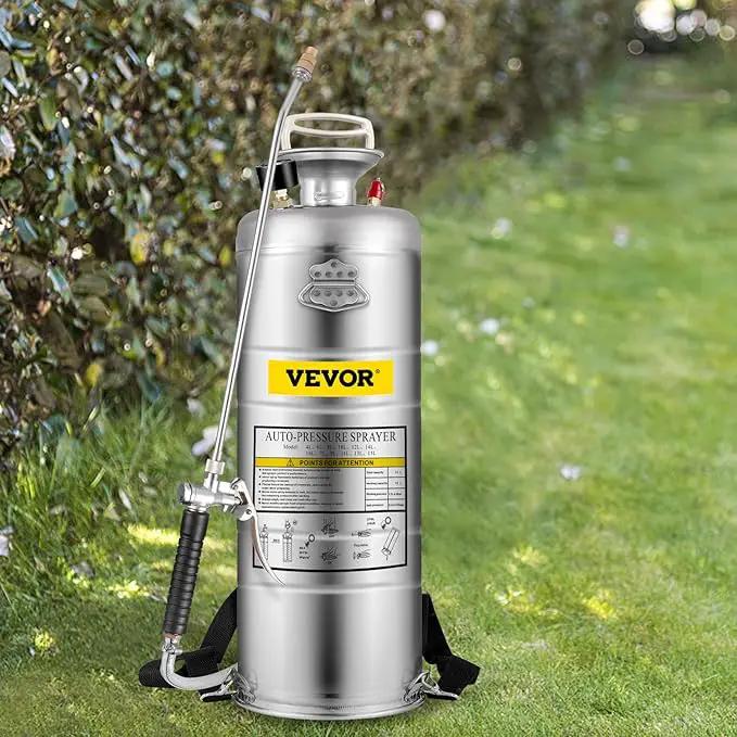 Happybuy 3.5 Gallon Stainless Steel Sprayer, 20" Wand & 3FT Reinforced Hose, Pressure Gauge, Safety Valve&Adjustable Nozzle, Garden Weed Pump Sprayer for Lawn, Gardening by GreenHaven Gardens