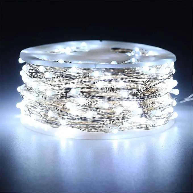 RUICHEN Cool White Dimmable Fairy Lights Plug in, 99 Ft 300 LED Twinkle String Lights with Remote, Waterproof Silver Wire Firefly Lights for Bedroom, Patio, Yard, Christmas, Wedding, Party by GreenHaven Gardens