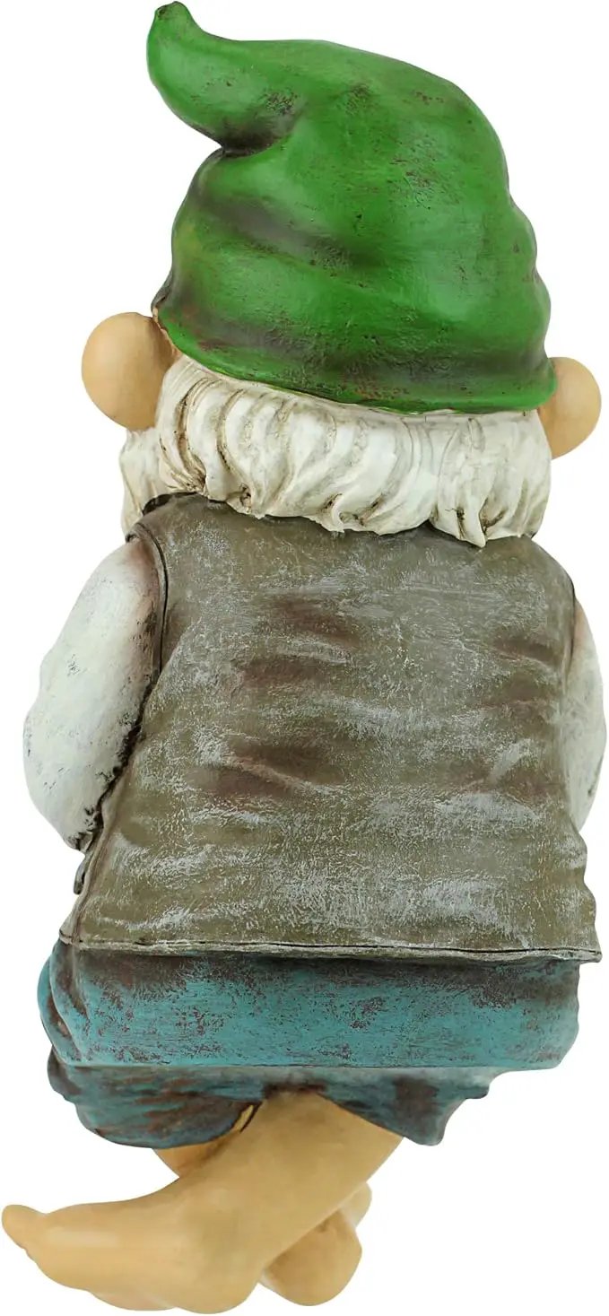 Design Toscano Ziggy with Fishing Pole Garden Gnome Indoor/Outdoor Shelf Sitter Statue, 9 Inch Tall, Cast Stone Resin, Full Color Finish by GreenHaven Gardens