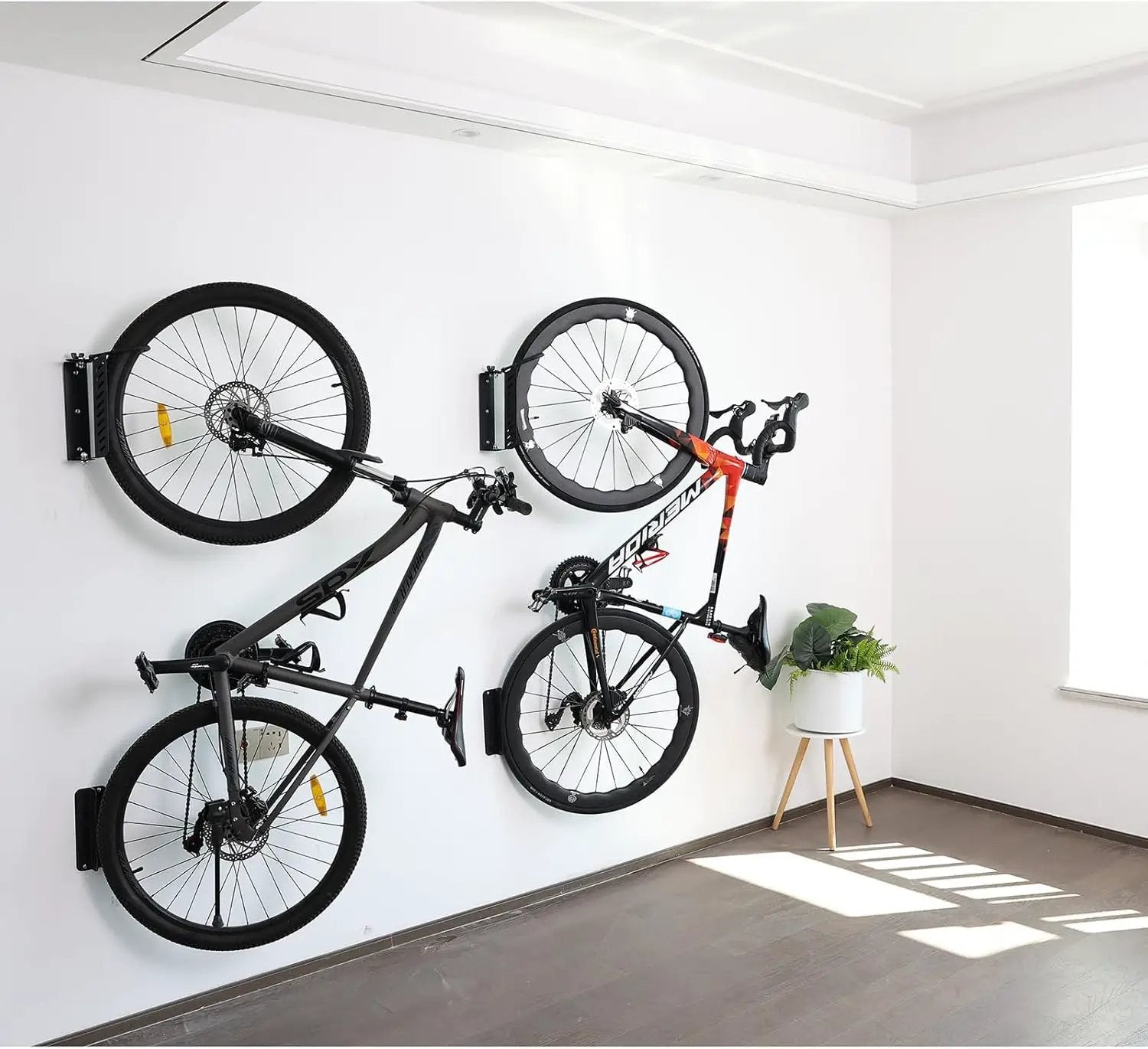 All Metal Bike Wall Mount Vertical, Swivel Bike Hangers For Garage, Bike Rack Garage Wall, Bicycle Hooks, Garden Indoor Outdoor Storage, All Metal (1Pack) by GreenHaven Gardens