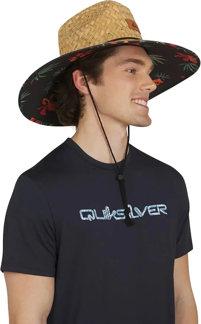 Quiksilver Men's Wide Brim Outdoor Lifeguard Straw Sun Hat by GreenHaven Gardens