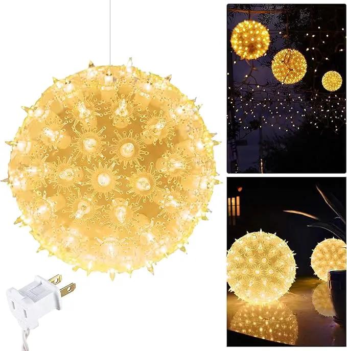 Brightown 6” Christmas Lights Ball Outdoor Sphere Lights 100 Replaceable LED Bulbs Plug in for Xmas Indoor Party Wedding Home Commercial Decorations by GreenHaven Gardens