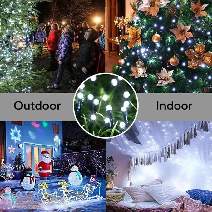 Toodour Solar Christmas Lights, 72ft 200 LED 8 Modes Outdoor Christmas String Lights, Waterproof Solar Fairy Lights for Christmas Tree, Fence, Holiday, Party, Balcony, Christmas Decor - White by GreenHaven Gardens