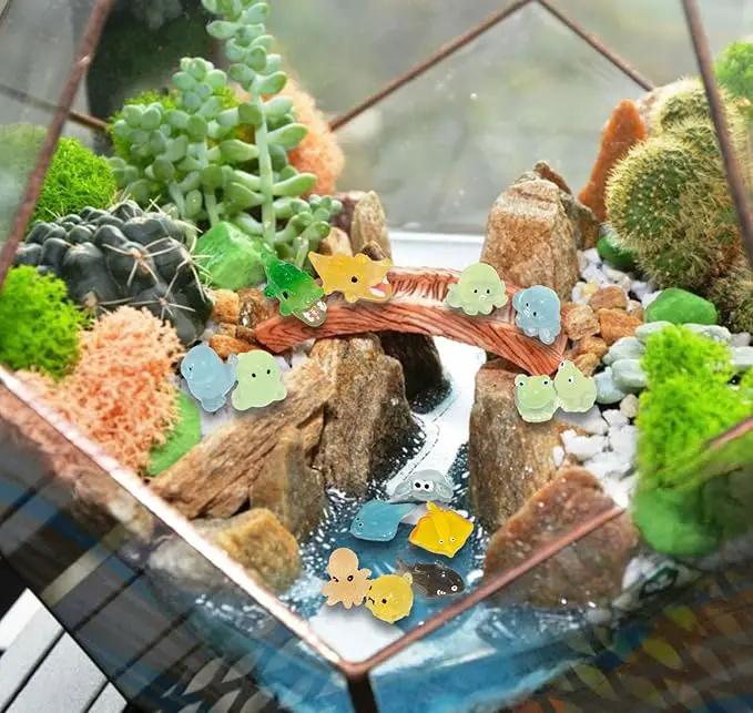 75 Pcs Luminous Mini Resin Animals Mini Animal Figurines Glow in The Dark Perfect for Garden Miniatures Garden Micro Landscape Aquarium Potted Decoration Décor by GreenHaven Gardens