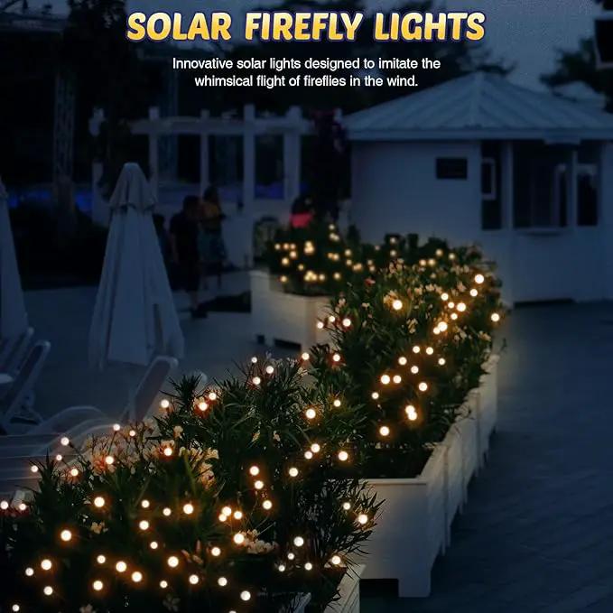 Solar Firefly Lights 2 Pack 16 LED Lights 2 Lighting Modes for Garden,Patio and Yard Solar-Powered LED Lights (Warm White, 2) by GreenHaven Gardens