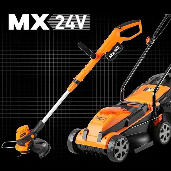 LawnMaster 20VMWGT 24V Max 13-inch Lawn Mower and Grass Trimmer 10-inch Combo with 2x4.0Ah Batteries and Charger by GreenHaven Gardens