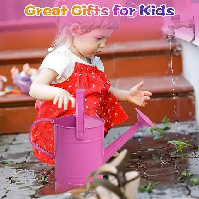 Finderomend 1.5 Liter Metal Watering Can,Iron Art for Kids Children Garden Watering Bucket Indoor Outdoor Home Office Gardening Plant Sprinkling Can (Pink) by GreenHaven Gardens