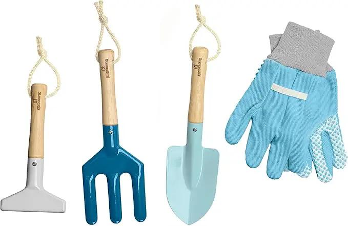Gardening Set, Tool Kit, for Kids, STEM, Includes Tote Bag, Spade, Watering Can, Rake, Fork, Trowel and Gloves (Camo Quest) by GreenHaven Gardens
