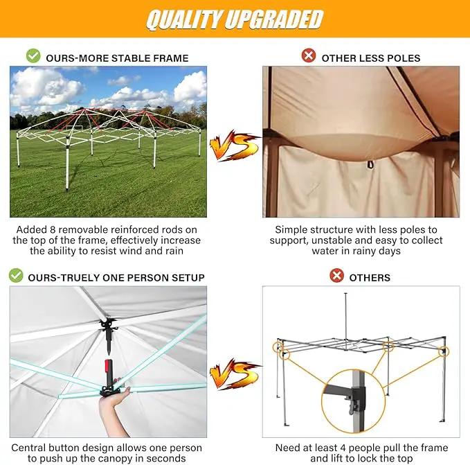 HOTEEL 10x20 Pop up Canopy with Sidewalls, One Push Outdoor Tents for Parties Waterproof Canopy Tent with Reinforce Rod, Easy Setup Event Tent with Sandbag for Backyard, Camping, Wedding, White by GreenHaven Gardens